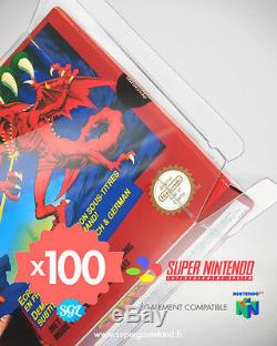 100 BOITIERS PROTECTION PROTECTIVE CASE SUPER NINTENDO SNES N64 0,4 mm NEUFS