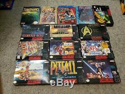 10 SNES Super Nintendo & 4 Nes Nintendo Game Box Lot