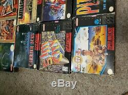 10 SNES Super Nintendo & 4 Nes Nintendo Game Box Lot