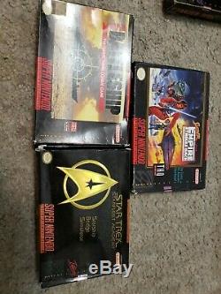 10 SNES Super Nintendo & 4 Nes Nintendo Game Box Lot