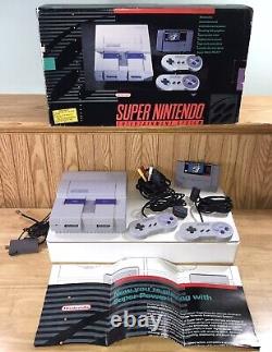 1991 Super Nintendo SNES Mario World Early BOX Set Early FIRST Print TESTED NICE