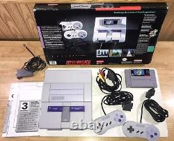 1991 Super Nintendo SNES Mario World Early BOX Set Early FIRST Print TESTED NICE