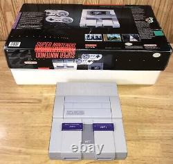 1991 Super Nintendo SNES Mario World Early BOX Set Early FIRST Print TESTED NICE