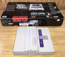 1991 Super Nintendo SNES Mario World Early BOX Set Early FIRST Print TESTED NICE