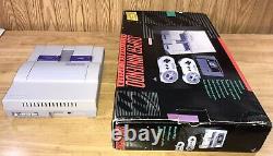 1991 Super Nintendo SNES Mario World Early BOX Set Early FIRST Print TESTED NICE