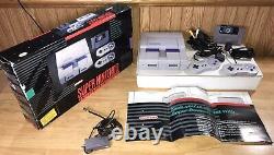 1991 Super Nintendo SNES Mario World Early BOX Set Early FIRST Print TESTED NICE