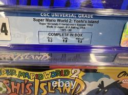 1995 SNES Super Mario World 2 Yoshi's Island Graded CGC 9.4 CIB with 9.8 Cart