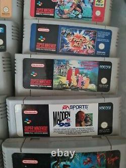 22 Snes Cartridges Joblot Super Nintendo Bundle jungle book dropzone yogi