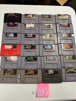 24 Super Nintendo SNES Games Lot Doom, Turtles IV, Final Fight 2, Sim City 200