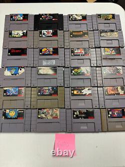 24 Super Nintendo SNES Games Lot Mega Man X, Battletoads, Mario Kart, Frogger