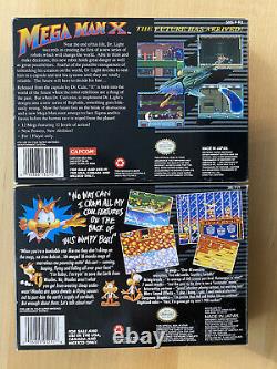 2 Boxes Mega Man X Bubsy Snes Near Mint Sammlung Lot Super Nintendo Boxes Only