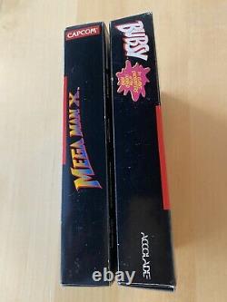 2 Boxes Mega Man X Bubsy Snes Near Mint Sammlung Lot Super Nintendo Boxes Only
