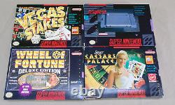 4 Lot Super Nintendo SNES Wheel of Fortune Vegas Stakes Caesars Palace Games