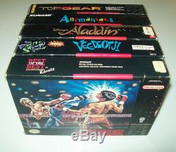 Animaniacs, Aladdin, Top Gear, Ren & Stimpy 5 boxed Super Nintendo SNES GAME LOT