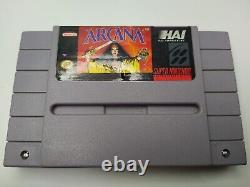 Arcana Super Nintendo SNES Complete in Really Nice Box CIB Tested, Working Saves