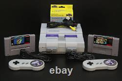 Authentic Restored Super Nintendo (SNES) with2 New Controllers, Mario Games Bundle