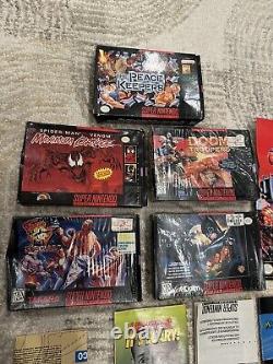 BIG LOT Super Nintendo SNES Boxes + Instruction Manual Peace Keepers Batman Doom