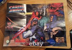 Captain America Super Nintendo SNES Video Game Boxed Collectors CIB + Poster