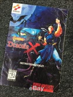 Castlevania Dracula X Game, Box + Manual Complete CIB Super Nintendo SNES