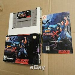 Castlevania Dracula X Super NES Super Nintendo SNES Complete w Box, Manual Drac