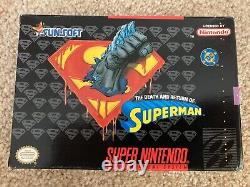 Death and Return of Superman (Super Nintendo SNES) Complete CIB with Poster + Ad