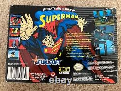 Death and Return of Superman (Super Nintendo SNES) Complete CIB with Poster + Ad