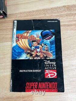 Disney's Pinocchio SNES CIB Super Nintendo Authentic Working Manual Box Game