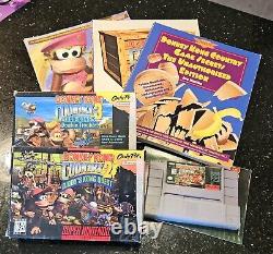 Donkey Kong Country 1, 2, 3 Diddy And Dixie SNES Games Tested OEM With Guides
