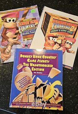 Donkey Kong Country 1, 2, 3 Diddy And Dixie SNES Games Tested OEM With Guides