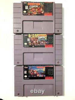 Donkey Kong Country 1 2 3 SUPER NINTENDO SNES Game Lot All Authentic & Tested