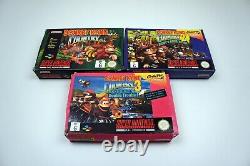 Donkey Kong Country 1 2 3 Super Nintendo SNES Video Game Set In Boxes PAL G