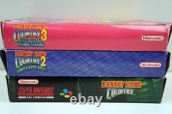 Donkey Kong Country 1 2 3 Super Nintendo SNES Video Game Set In Boxes PAL G