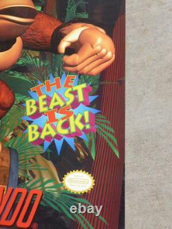 Donkey Kong Country Poster SNES Super Nintendo Video Store Game 1994 Promotional