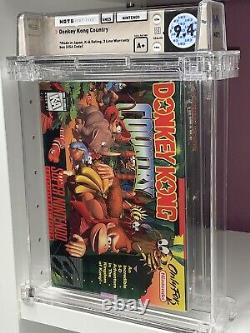 Donkey Kong Country WATA 9.4 A+ Factory Sealed SNES Super Nintendo NES 1st Print