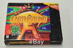 Earthbound (Super Nintendo SNES, 1995) Large Box CIB Complete in Box with Guide