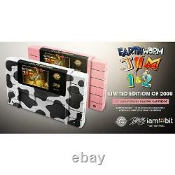 Earthworm Jim 1+2 25th Anniversary Edition SNES Classic Cartridge Pink or Cow