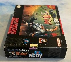 Earthworm Jim (Super Nintendo, Snes 1994) Cib Complete Authentic Cleaned Tested