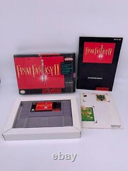 FINAL FANTASY II 2 Super Nintendo SNES CIB Complete Box Manual Authentic Tested