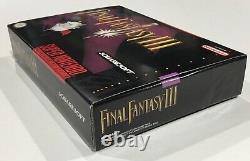 Final Fantasy III 3 Super Nintendo SNES CIB Complete Box Manual Map Poster NICE