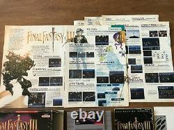 Final Fantasy III 3 (Super Nintendo SNES) Complete CIB with Map + Ads