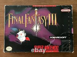 Final Fantasy III 3 (Super Nintendo SNES) Complete CIB with Map + Ads