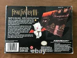 Final Fantasy III 3 (Super Nintendo SNES) Complete CIB with Map + Ads