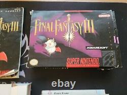 Final Fantasy III SNES Super Nintendo Box, Manual, & Poster Only 1991 No Game