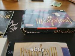 Final Fantasy III SNES Super Nintendo Box, Manual, & Poster Only 1991 No Game