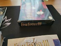 Final Fantasy III SNES Super Nintendo Box, Manual, & Poster Only 1991 No Game