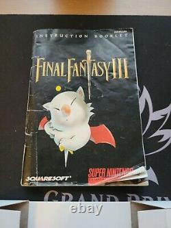 Final Fantasy III SNES Super Nintendo Box, Manual, & Poster Only 1991 No Game