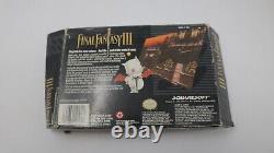Final Fantasy III (Super Nintendo, 1994) SNES Box, Game, Manual, POSTER TESTED