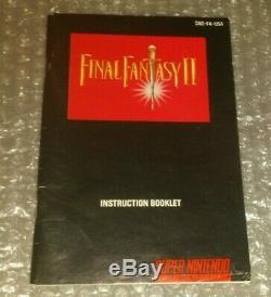Final Fantasy II 2 Complete SNES Super Nintendo CIB with Poster, Box, & Manual