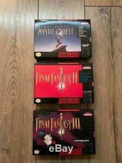 Final Fantasy Lot 2, 3, Mystic Quest, Complete CIB Super Nintendo SNES