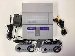 Guaranteed Super Nintendo SNES Console 2 BRAND NEW Controller TESTED E